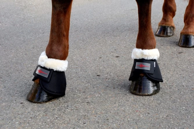 Сапоги-колокольчики для копыт Covalliero Teddy Fleece, размер Full, черные