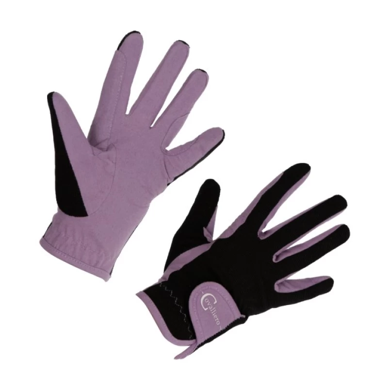 Перчатки для верховой езды детские Lilli, размер L, черно-фиолетовые