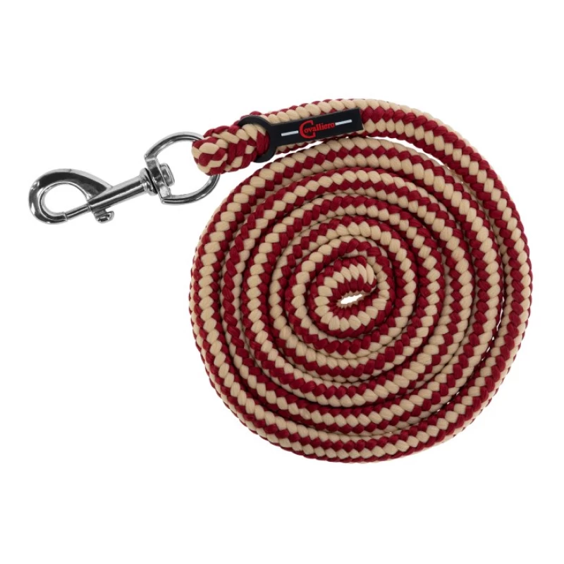 Чумбур Хиппо 200см, карабин, бордово-бежевый