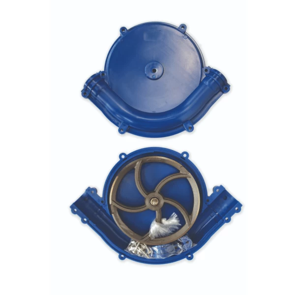 Угол поворотный 90° с литым отклоняющим колесом, синий