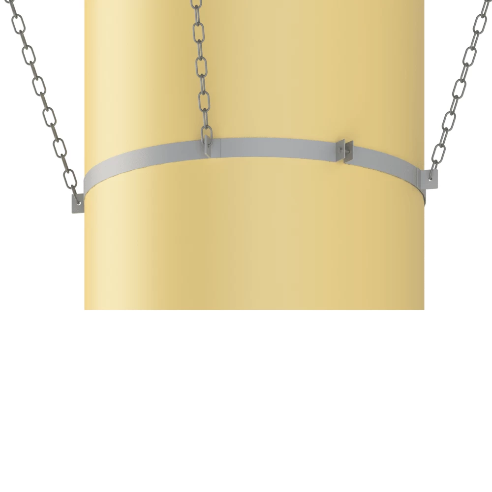 Подвесное кольцо с цепями для подвешивания дымохода к разным типам конструкций