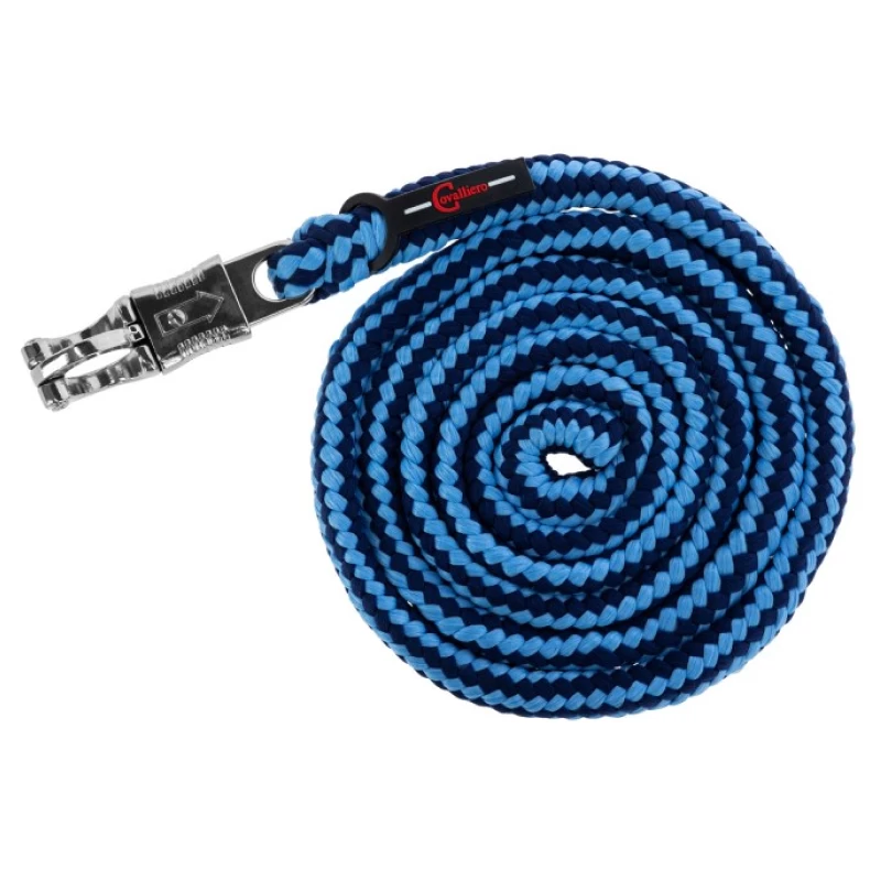 Чумбур Хиппо 200см, карабин-паника, темно-синий/голубой