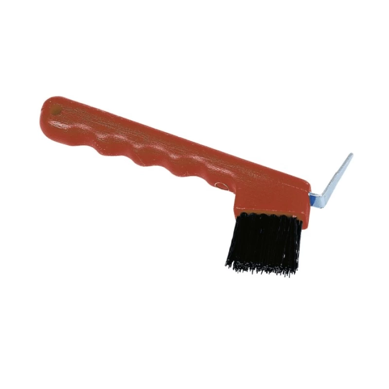 Щетка для копыт с кисточкой, красная