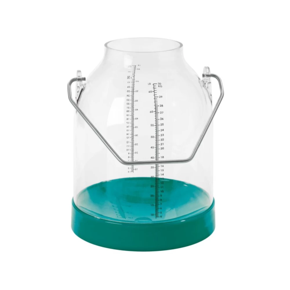 Ведро для доения 30 л зеленое с кронштейном для весов, высота 143 мм