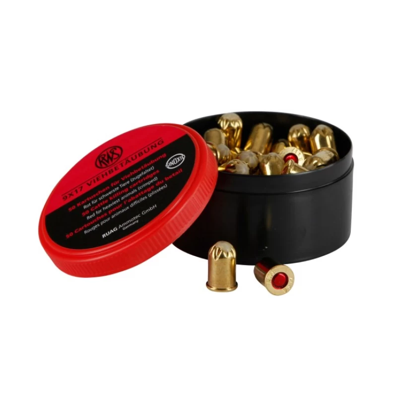 Специальные картриджи 9х17мм, красного цвета