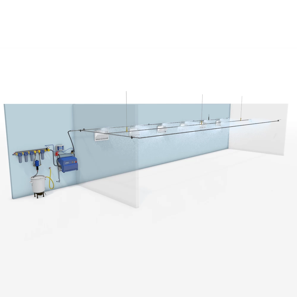 Система охлаждения туманом под высоким давлением