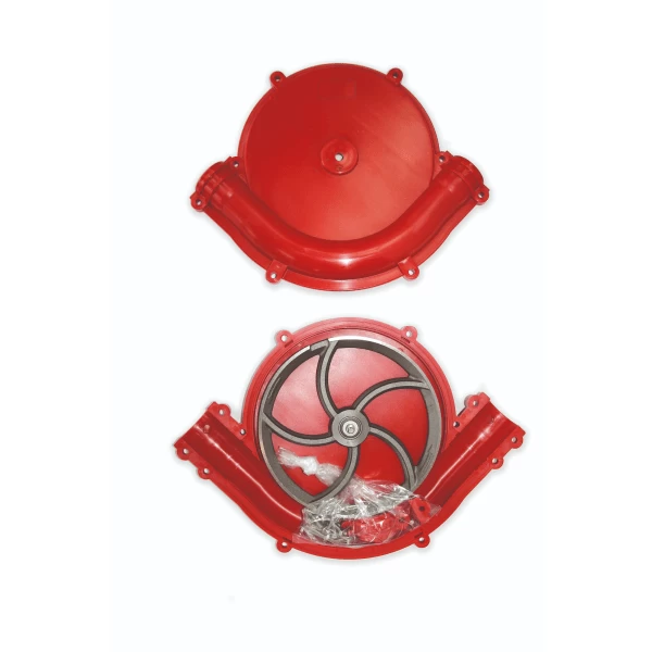 Угол поворотный 90° с литым рулевым колесом, красный