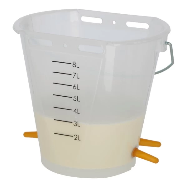 Ведро для ягнят с 6 сосками из натурального каучука цвет прозрачный