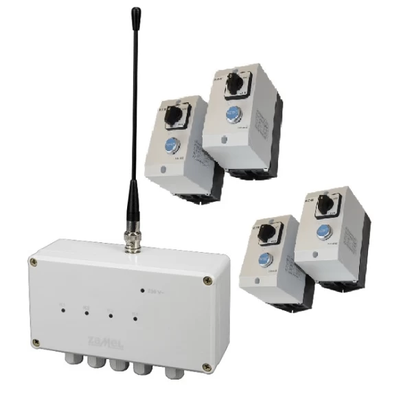 Радиодистанционное управление 4 накопителями с ограничением времени работы