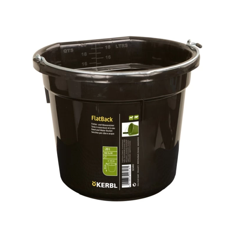 Ведро для корма и воды 20л, черное