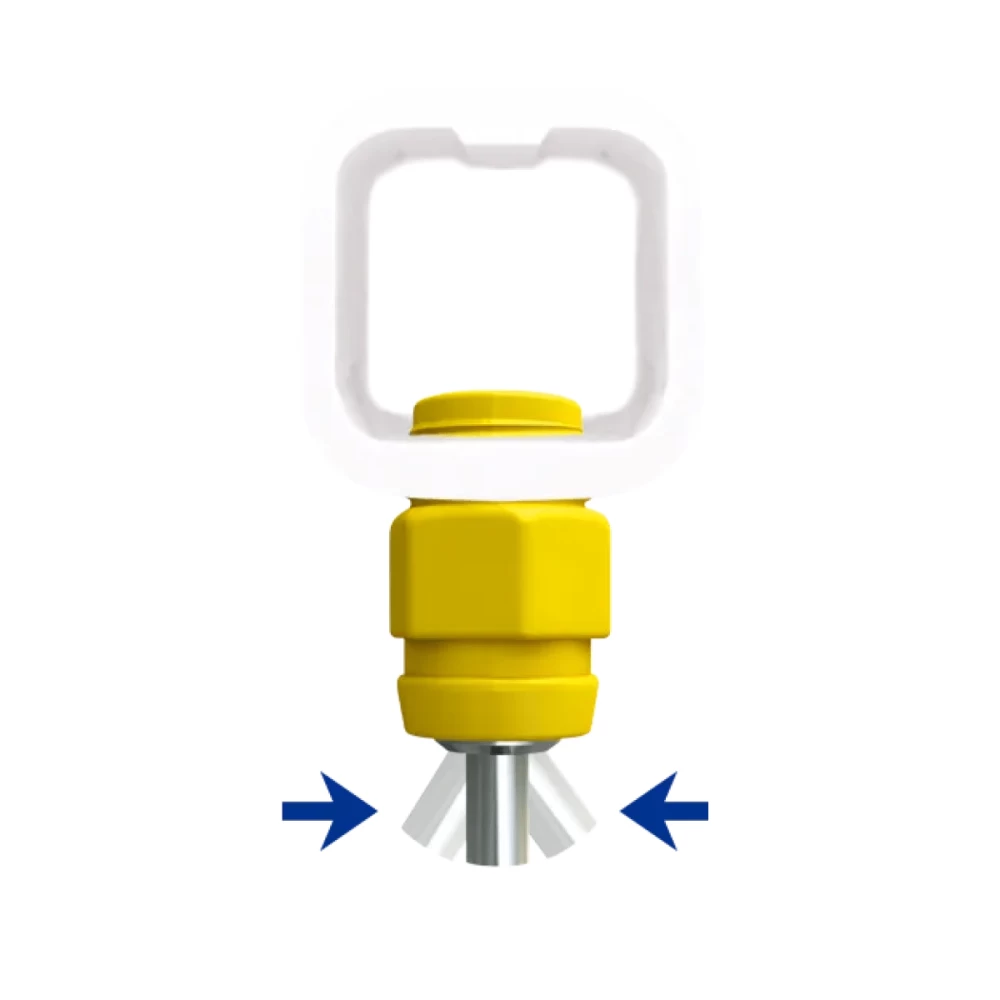 Ниппель CombiMaster с желтым пластиковым корпусом и резьбой M12x1, скорость потока40-50см³/мин