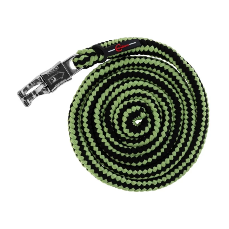 Чумбур Хиппо 200см, карабин-паника, антрацит/лимон