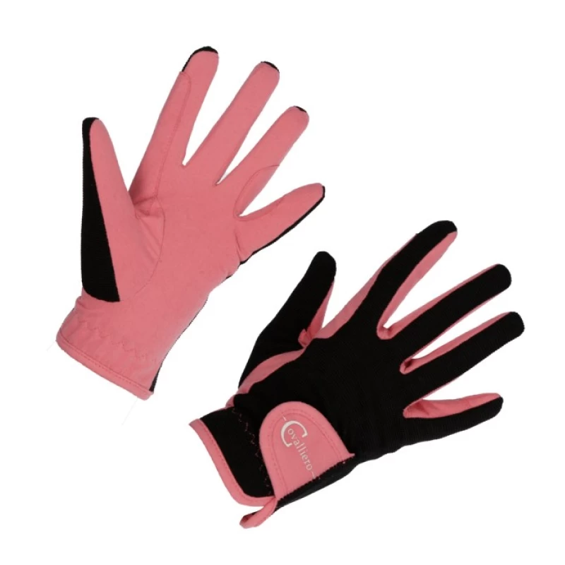 Перчатки для верховой езды детские Lilli, размер L, черно-розовые