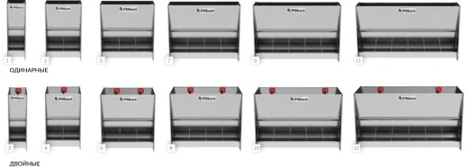 Кормовой автомат AP5W/2 MF для подсвинков, в разобранном виде