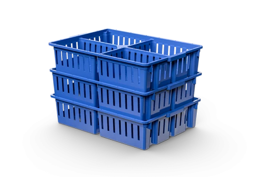 Ящик транспортировки цыплят 690x490x160мм, с 4 отделениями 