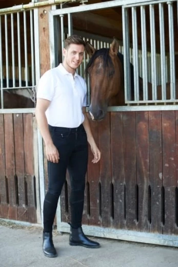 Бриджи для верховой езды BasicPlus мужские, размер 52, черные