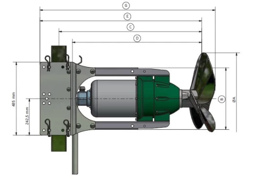 Миксер для навоза TMR3D-170 (17кВт, Bg.160, лопасти Ø725, обороты 273Ед/мин)